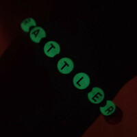 FAMU QUEEN 👑🧡💚 GLOW IN THE DARK ALPHABET BRACELET🐍🐍🧡💚 READY-MADE🎨⏳️ By Nubian Collection Artwear 👑 - Thumbnail 7