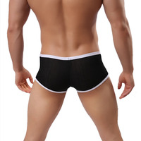 Wholesale 4PK mixed-color sexy Men's underwear lingerie vertical rib fabric quick-drying boxer briefs underpants WH31  - Thumbnail 4