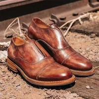 Handmade men's genuine leather shoes - Thumbnail 1