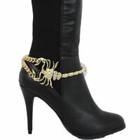 Women Gold Metal Boot Chain Scorpion Shoe Charm Western Fashion Jewelry  - Thumbnail 4