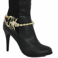 Women Gold Metal Boot Chain Scorpion Shoe Charm Western Fashion Jewelry  - Thumbnail 7