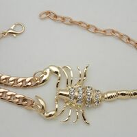 Women Gold Metal Boot Chain Scorpion Shoe Charm Western Fashion Jewelry  - Thumbnail 1