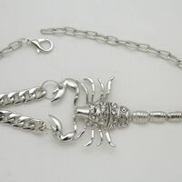 Women Silver Metal Boot Chain Scorpion Shoe Charm Western Fashion Jewelry  - Thumbnail 6