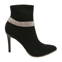 Women Silver Metal Boot Chain Bracelet Rhinestones Band Shoe Charm Anklet Western Fashion Jewelry  - Thumbnail 3