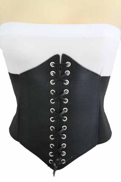 Women Belt Elastic High Waist Front Tie Extra Wide Waistband Size M L XL