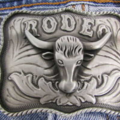 Buckle fashion silver bull silver metal western cowboy 3d rodeo long horns texas