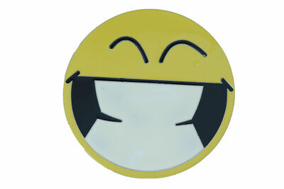 Women Belt Buckle Silver Metal Yellow Smiley Face Eyes Emoji Teen Kids Girls