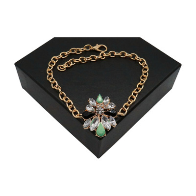 Women gold metal boot chain bracelet shoe star charm holiday christmas party