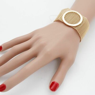 Women silver metal hand cuff bracelet jewelry sparkling leopard animal print