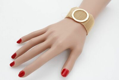 Women Silver Metal Hand Cuff Bracelet Jewelry Sparkling Leopard Animal Print