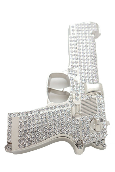Men Belt Buckle Silver Metal Western Fashion Army Gun Pistol Street Hood Bold