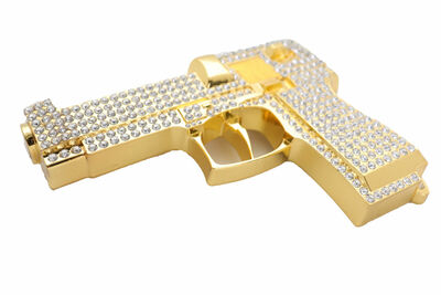 Men Gold Metal Belt Buckle Bling Western Fashion Gun Pistol Weapon Large Size