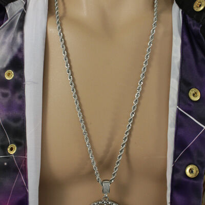 Men metal chains long fashion necklace silver gold weed leaf marijuana pendant