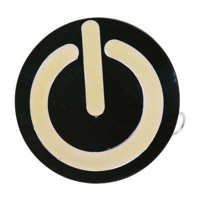 Men women belt buckle emoji fashion black metal power button on off