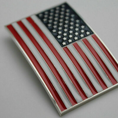Men women belt buckle fashion silver metal usa flag united states america square