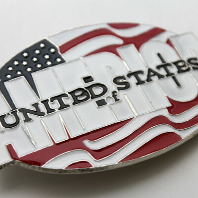 Men women belt buckle fashion silver metal usa flag united states of america
