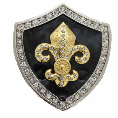 Men women belt buckle silver metal big size gold fleur de lys lily french unisex