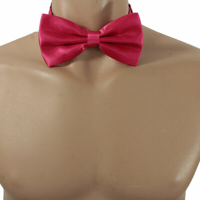 Men women fashion fabric bow neck tie suit red pink black white silver brown
