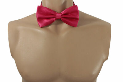 Men Women Fashion Fabric Bow Neck Tie Suit Red Pink Black White Silver Brown