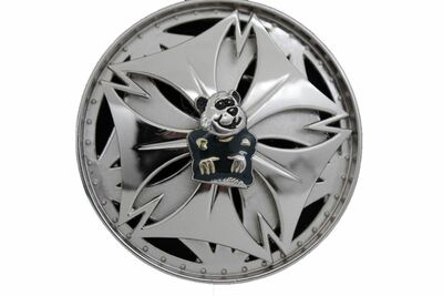 Men Women Silver Metal Belt Buckle Round Shape Spinning Large Size Panda Bear