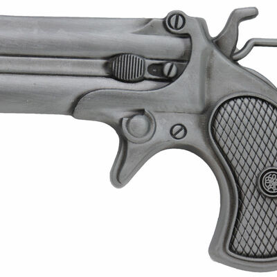 Men women silver metal fashion belt buckle biker handgun revolver gun accessory