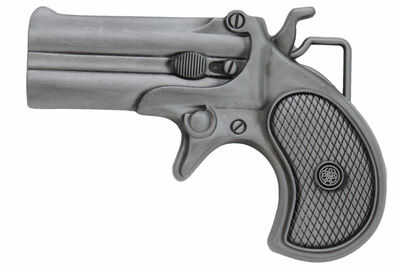 Men Women Silver Metal Fashion Belt Buckle Biker Handgun Revolver Gun Accessory