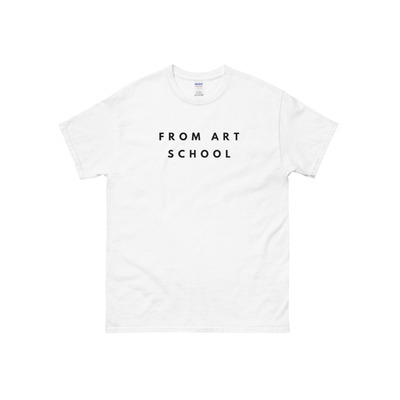 From art school unisex cotton tee in white