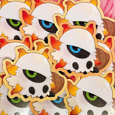 Larvesta evolution line pkmn fan design single stickers 2.75 inches