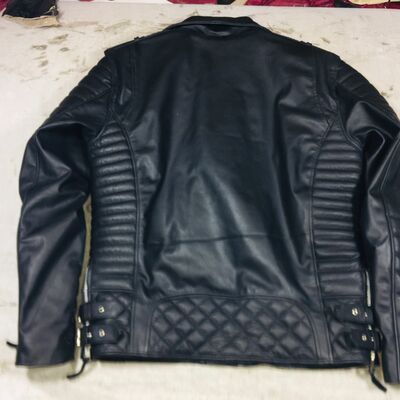 Crafted leather men's motorcycle genuine lambskin leather jacket black slim fit biker jacket 