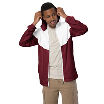 Maroon/White Contrast windbreaker