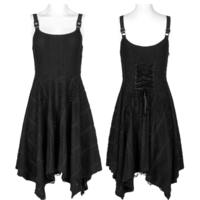  WOMEN BLACK GOTH ASYMMETRIC SLIP DRESS - Thumbnail 5