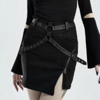  WOMEN BLACK 2022 PUNK HALF SKIRT - Thumbnail 2