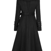 WOMEN ASYMMETRY WORSTED LONG PUNK COAT WOMEN BLACK MILITARY UNIFORM - Thumbnail 4