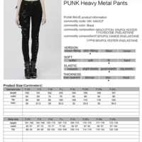  WOMEN BLACK PUNK HEAVY METAL PANTS - Thumbnail 4