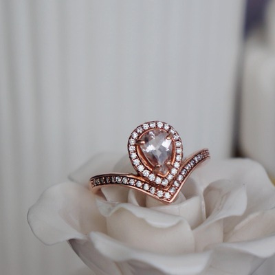 Natural Morganite Ring 925 Sterling Silver Ring for Women for Girl Gift for Anniversary for Birthday US size 6 1/4