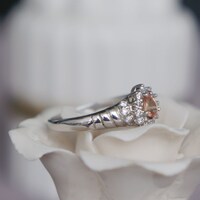 Mini Size Natural Orange Sapphire Ring 925 Sterling Silver Ring Gift for Girl Ring for Women US size 6 Pinky Ring - Thumbnail 4