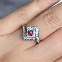 Jedi Spinel Natural Red Spinel Ring 925 Sterling Silver Ring August Birthstone Ring for Women US size 6 - Thumbnail 5