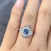 Beautiful Natural Tanzanite Ring 925 Sterling Silver Ring US size 6 Birthday Anniversary Gift Gemstone Jewelry - Thumbnail 5