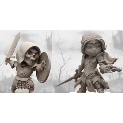 35mm 2pcs Resin Model Kit Little Warriors Fairy Tales Unpainted