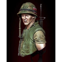 1/10 BUST 90mm Resin Model Kit US Marine Soldier in Vietnam War Unpainted - Thumbnail 2