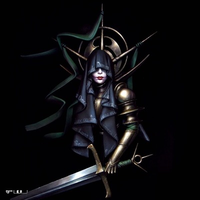 1/10 bust resin model kit beautiful girl witch wizard sword unpainted