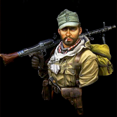 1/10 bust resin model kit german sodlier machine gunner mg-34 ww2 unpainted - Thumbnail 3