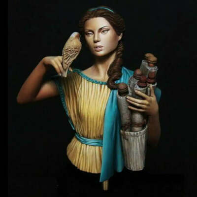1/10 BUST Resin Model Kit Greek Beautiful Girl Canary Scrolls Unpainted