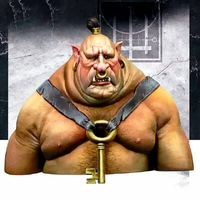 1/12 bust resin model kit ogre warrior servant of the wizard warcraft unpainted