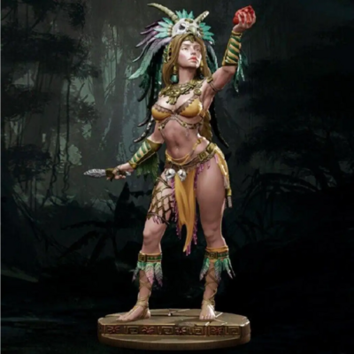1/24 75mm resin model kit beautiful girl inca amazon a-815 unpainted