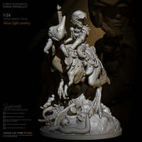 1/24 75mm Resin Model Kit Beautiful Girl Soldier Rider Alien Unpainted - Thumbnail 3