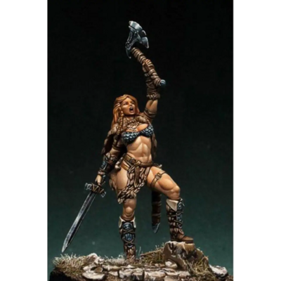 1/24 75mm resin model kit beautiful girl woman warrior barbarian unpainted