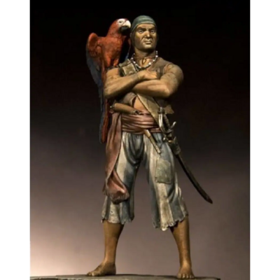 1/24 75mm resin model kit warrior pirate and parrot unpainted