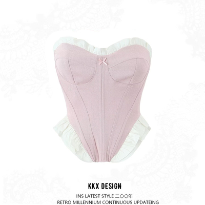 Sexy and sweet back zippered fishbone slim top
