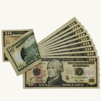 Fake Bills  275 Pieces X $10 Full print. Double sided Replica dollar for education, video, movie set,TV,fun Prop money - Thumbnail 2